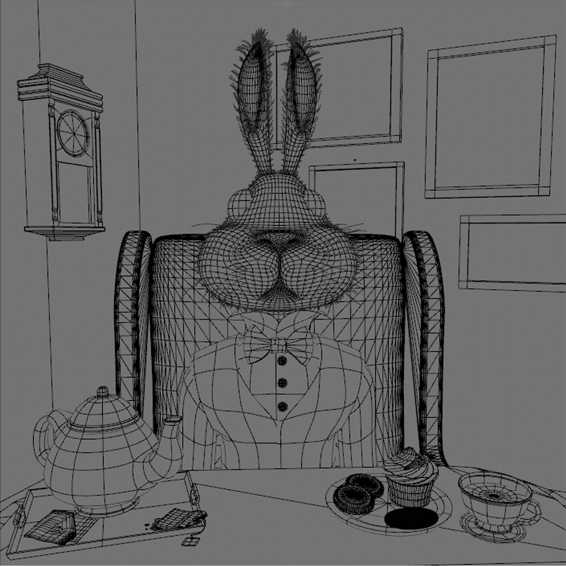 Tea Time character wireframe